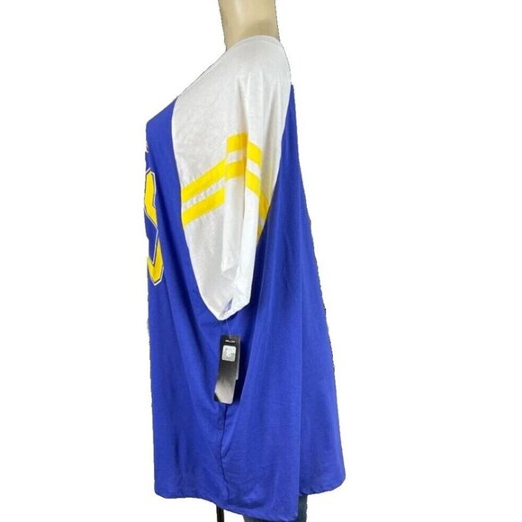 NFL Team Apparel +5 Los Angeles Rams Team Color Graphic Half Sleeve Jersey Tee - Picture 5 of 6